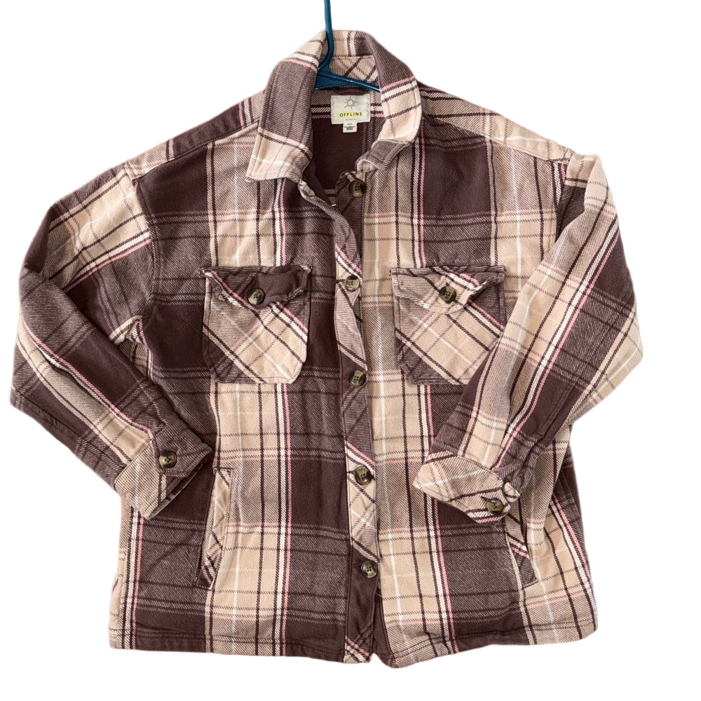 Aerie Plaid Jacket Oversized Shacket Size Medium